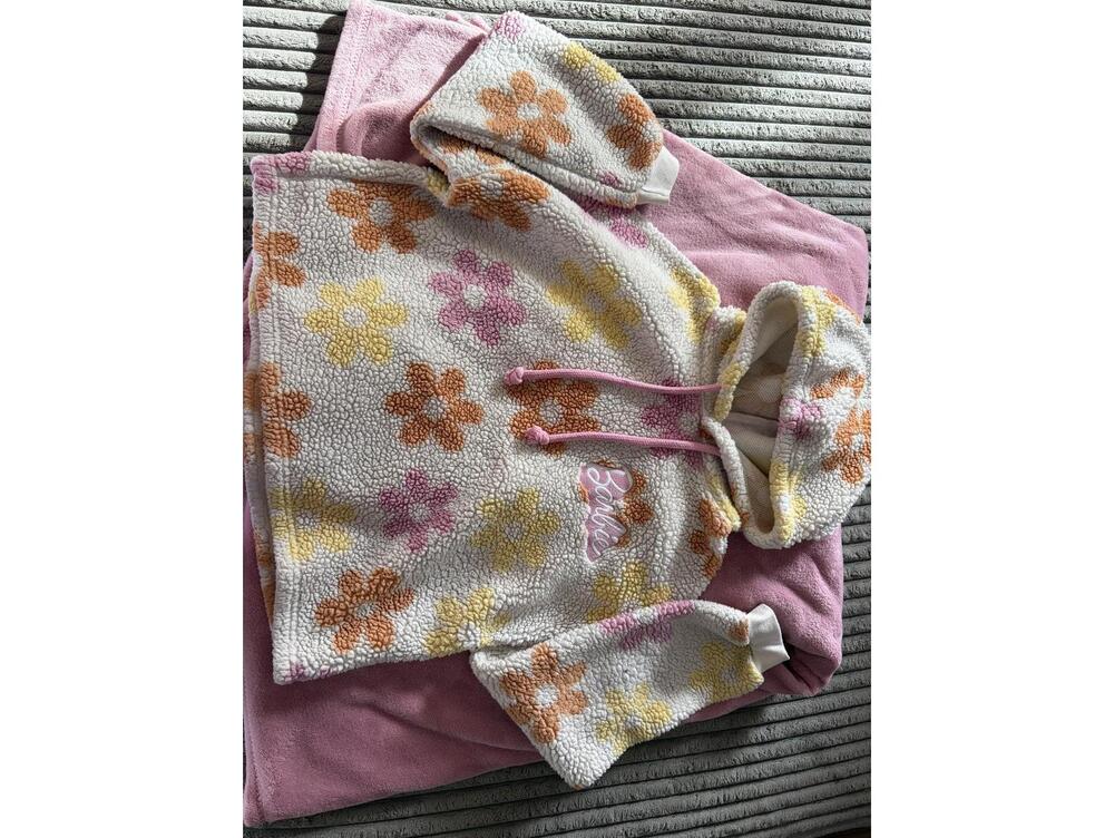 Barbie Sherpa Fleece Hoodie with Floral Pattern